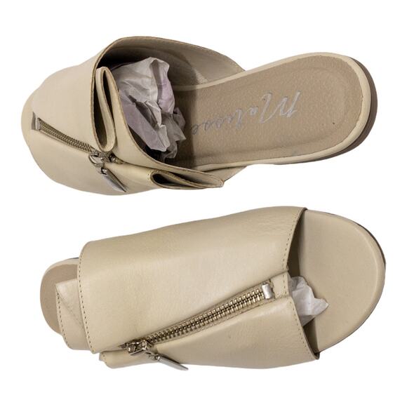 New Matisse Tai Open Toe Low Heel Mule Zip Sandals 8 Tan - Picture 6 of 9
